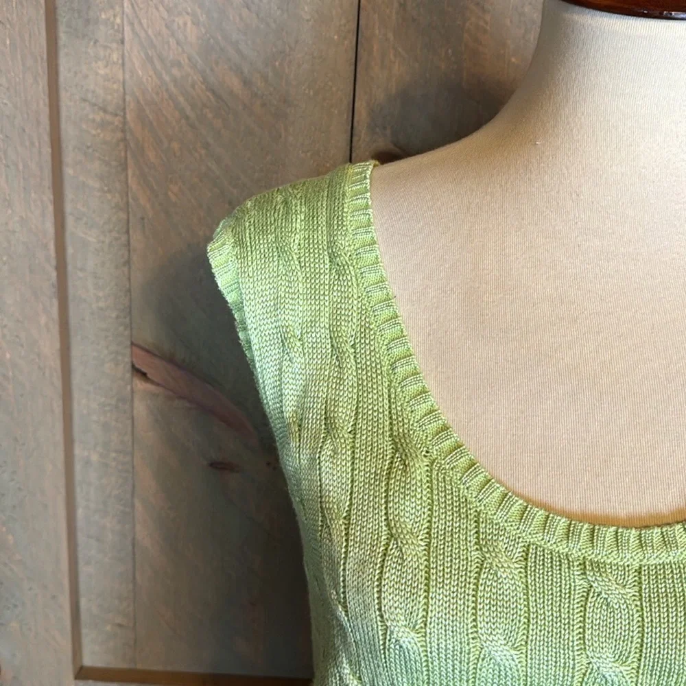 Lauren Ralph Lauren lime green cable knit sweater vest Size Large